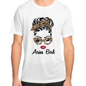 Aries Girl Woman Face Leopard Bandana Wink Eye Adult ChromaSoft Performance T-Shirt