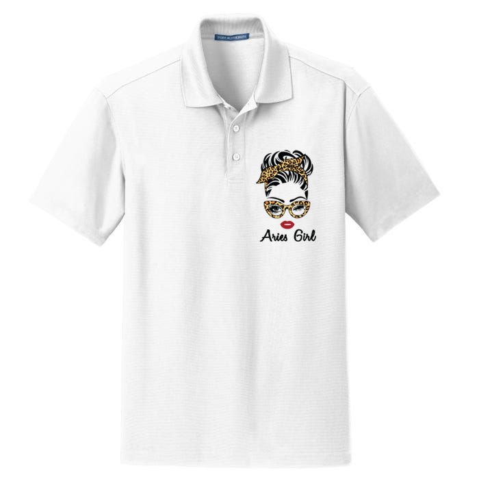 Aries Girl Woman Face Leopard Bandana Wink Eye Dry Zone Grid Polo