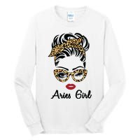 Aries Girl Woman Face Leopard Bandana Wink Eye Tall Long Sleeve T-Shirt