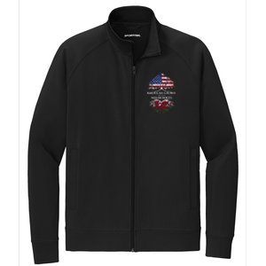 American Grown With Welsh Roots Heart Tree Flag Retro Funny Gift Stretch Full-Zip Cadet Jacket