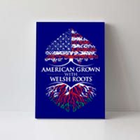 American Grown With Welsh Roots Heart Tree Flag Retro Funny Gift Canvas