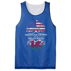 American Grown With Welsh Roots Heart Tree Flag Retro Funny Gift Mesh Reversible Basketball Jersey Tank