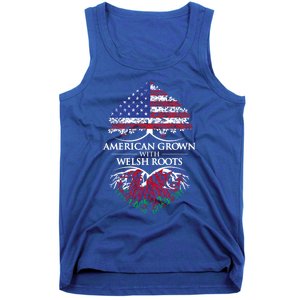 American Grown With Welsh Roots Heart Tree Flag Retro Funny Gift Tank Top