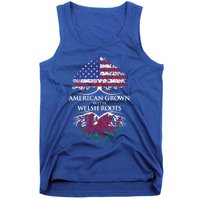 American Grown With Welsh Roots Heart Tree Flag Retro Funny Gift Tank Top