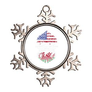 American Grown With Welsh Roots Heart Tree Flag Retro Funny Gift Metallic Star Ornament