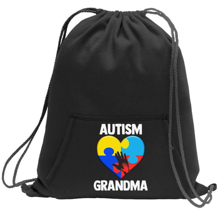 Autism Grandmas Women Grandma Autism Gift Sweatshirt Cinch Pack Bag