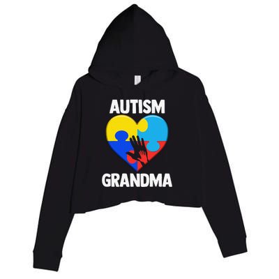 Autism Grandmas Women Grandma Autism Gift Crop Fleece Hoodie