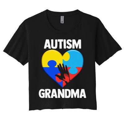 Autism Grandmas Women Grandma Autism Gift Women's Crop Top Tee