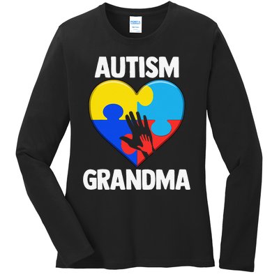 Autism Grandmas Women Grandma Autism Gift Ladies Long Sleeve Shirt