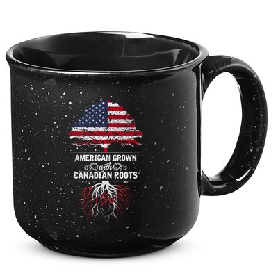 American Grown With Canadian Roots Canada Gift 15oz Campfire Ceramic Mug