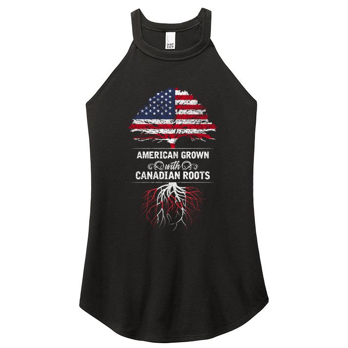 American Grown With Canadian Roots Canada Gift Women's Perfect Tri Rocker Tank