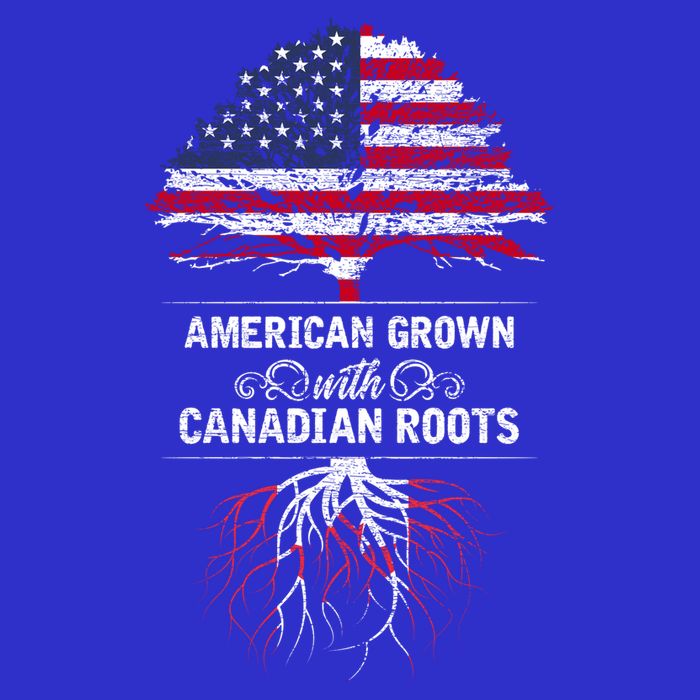 American Grown With Canadian Roots Canada Gift Polo