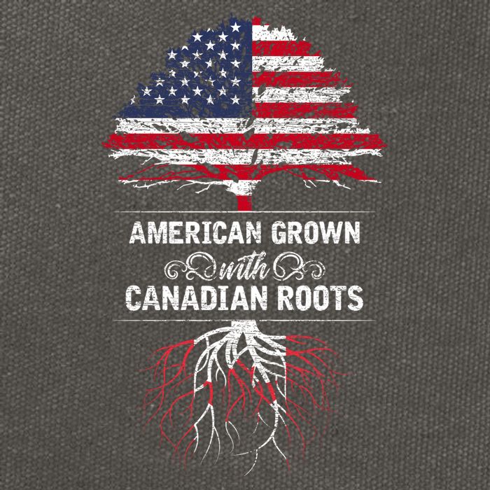 American Grown With Canadian Roots Canada Gift Cotton Canvas Backpack