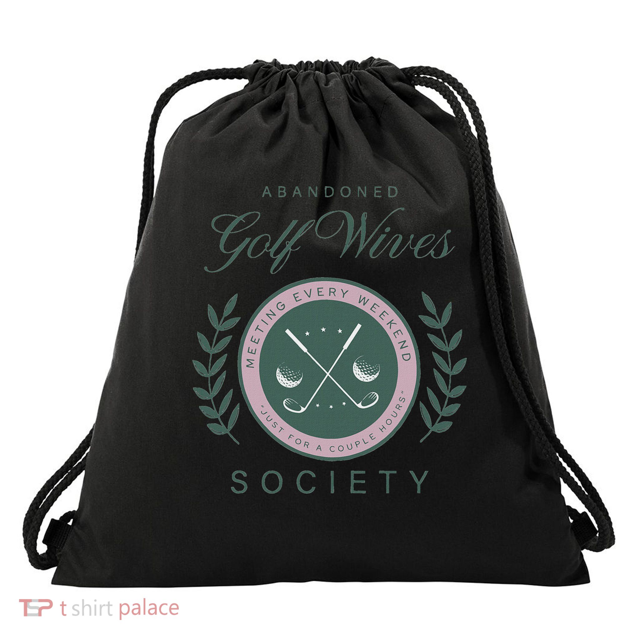 Abandoned Golf Wives Society Drawstring Bag