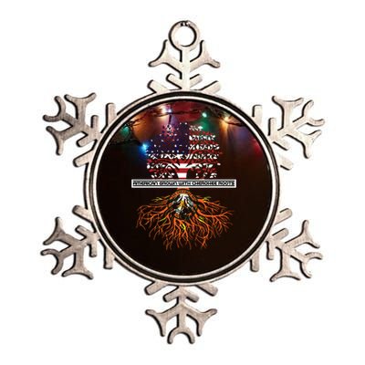 American Grown With Cherokee Roots Tribe Native American Metallic Star Ornament