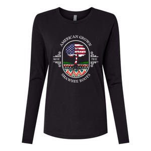 American Grown With Shawnee Tribe Roots Native Indian Pride Cool Gift Womens Cotton Relaxed Long Sleeve T-Shirt