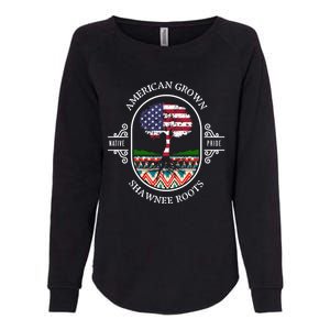 American Grown With Shawnee Tribe Roots Native Indian Pride Cool Gift Womens California Wash Sweatshirt