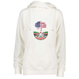 American Grown With Shawnee Tribe Roots Native Indian Pride Cool Gift Womens Funnel Neck Pullover Hood