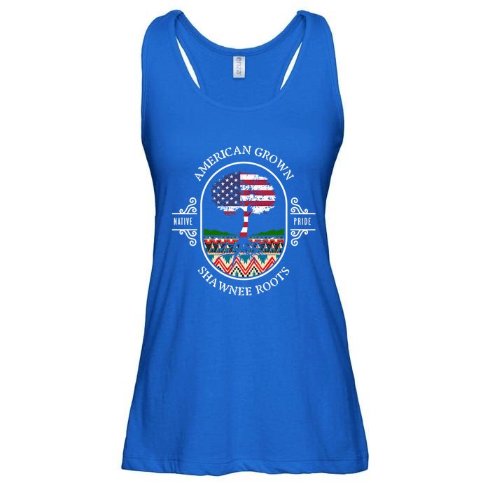 American Grown With Shawnee Tribe Roots Native Indian Pride Cool Gift Ladies Essential Flowy Tank