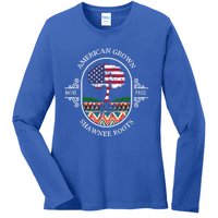 American Grown With Shawnee Tribe Roots Native Indian Pride Cool Gift Ladies Long Sleeve Shirt