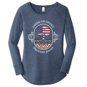 American Grown With Shawnee Tribe Roots Native Indian Pride Cool Gift Women's Perfect Tri Tunic Long Sleeve Shirt