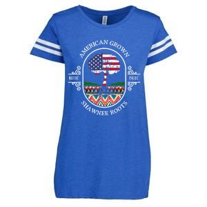 American Grown With Shawnee Tribe Roots Native Indian Pride Cool Gift Enza Ladies Jersey Football T-Shirt