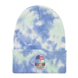 American Grown With Shawnee Tribe Roots Native Indian Pride Cool Gift Tie Dye 12in Knit Beanie