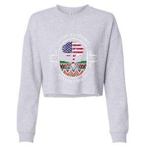 American Grown With Shawnee Tribe Roots Native Indian Pride Cool Gift Cropped Pullover Crew