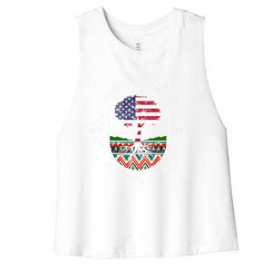 American Grown With Shawnee Tribe Roots Native Indian Pride Cool Gift Women's Racerback Cropped Tank