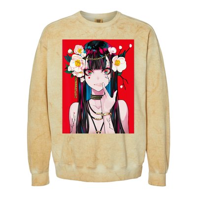 Anime Girl Waifu Japanese Aesthetic Kawaii Otaku Weeb Colorblast Crewneck Sweatshirt