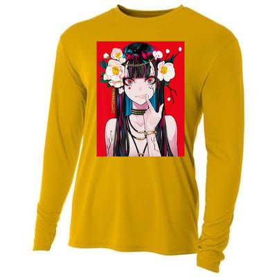 Anime Girl Waifu Japanese Aesthetic Kawaii Otaku Weeb Cooling Performance Long Sleeve Crew