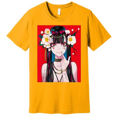 Anime Girl Waifu Japanese Aesthetic Kawaii Otaku Weeb Premium T-Shirt