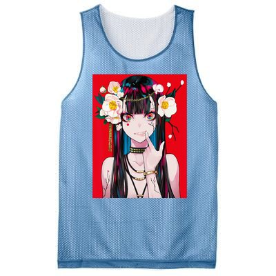 Anime Girl Waifu Japanese Aesthetic Kawaii Otaku Weeb Mesh Reversible Basketball Jersey Tank