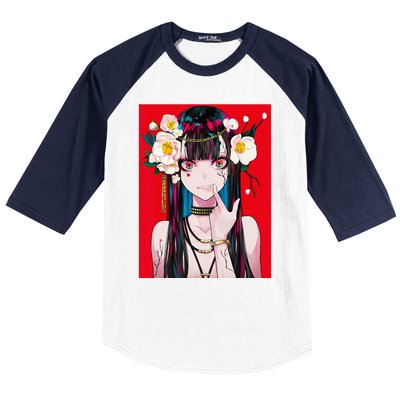 Anime Girl Waifu Japanese Aesthetic Kawaii Otaku Weeb Baseball Sleeve Shirt