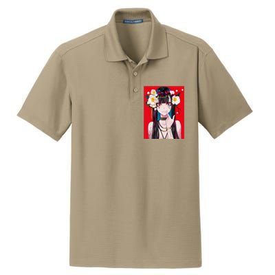 Anime Girl Waifu Japanese Aesthetic Kawaii Otaku Weeb Dry Zone Grid Polo