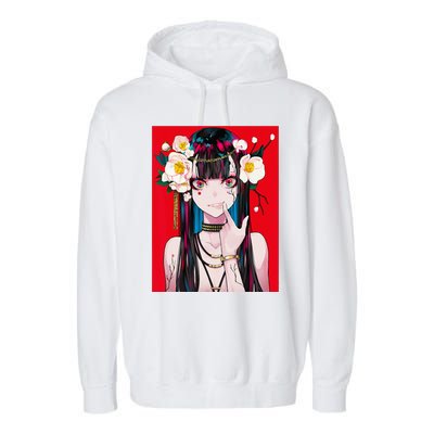 Anime Girl Waifu Japanese Aesthetic Kawaii Otaku Weeb Garment-Dyed Fleece Hoodie