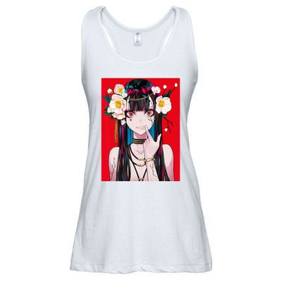 Anime Girl Waifu Japanese Aesthetic Kawaii Otaku Weeb Ladies Essential Flowy Tank