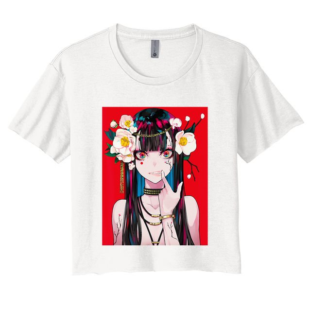 Anime Girl Waifu Japanese Aesthetic Kawaii Otaku Weeb Crop Top