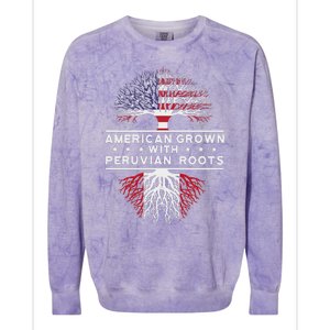 American Grown With Peruvian Roots Peru Colorblast Crewneck Sweatshirt