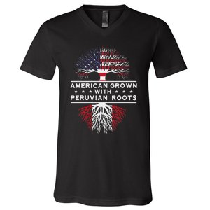 American Grown With Peruvian Roots Peru V-Neck T-Shirt