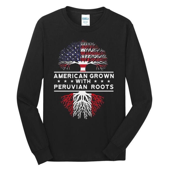 American Grown With Peruvian Roots Peru Tall Long Sleeve T-Shirt