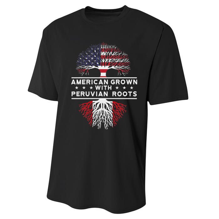 American Grown With Peruvian Roots Peru Performance Sprint T-Shirt