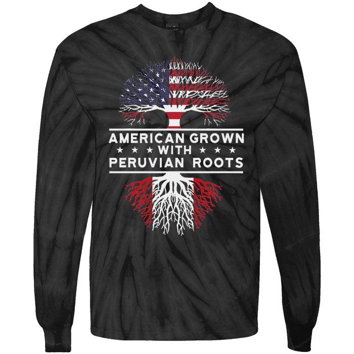 American Grown With Peruvian Roots Peru Tie-Dye Long Sleeve Shirt