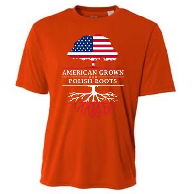 American Grown With Polish Roots Gift Poland Gift Cooling Performance Crew T-Shirt