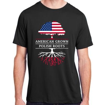 American Grown With Polish Roots Gift Poland Gift Adult ChromaSoft Performance T-Shirt