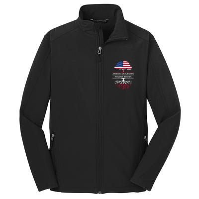 American Grown With Polish Roots Gift Poland Gift Core Soft Shell Jacket