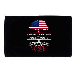 American Grown With Polish Roots Gift Poland Gift Microfiber Hand Towel