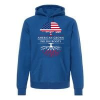 American Grown With Polish Roots Gift Poland Gift Premium Hoodie