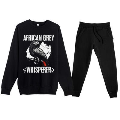 African Grey Whisperer Funny Birds Ornithology Ornithologist Premium Crewneck Sweatsuit Set