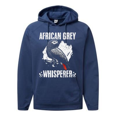 African Grey Whisperer Funny Birds Ornithology Ornithologist Performance Fleece Hoodie